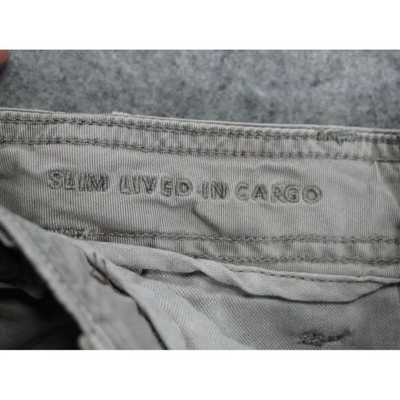 American Eagle Cargo Pants Mens 32x30 Actual 32x26 Gray Slim Lived In Flex - Picture 13 of 16